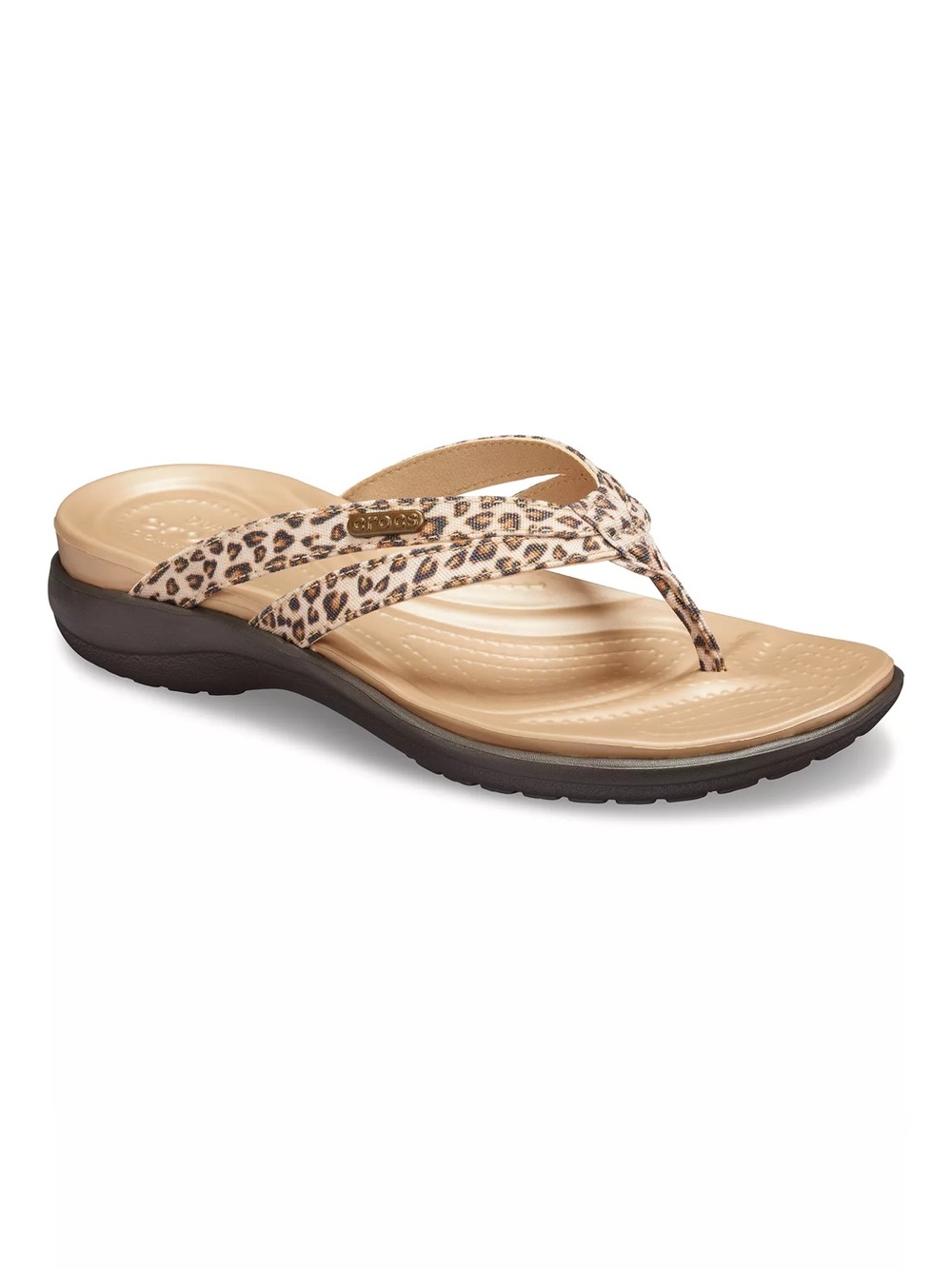 Crocs Women's Capri Strappy Leopard Print flip flops